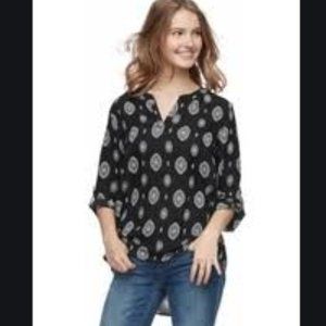 Juniors' Pink Republic Printed Popover Top (NWT)